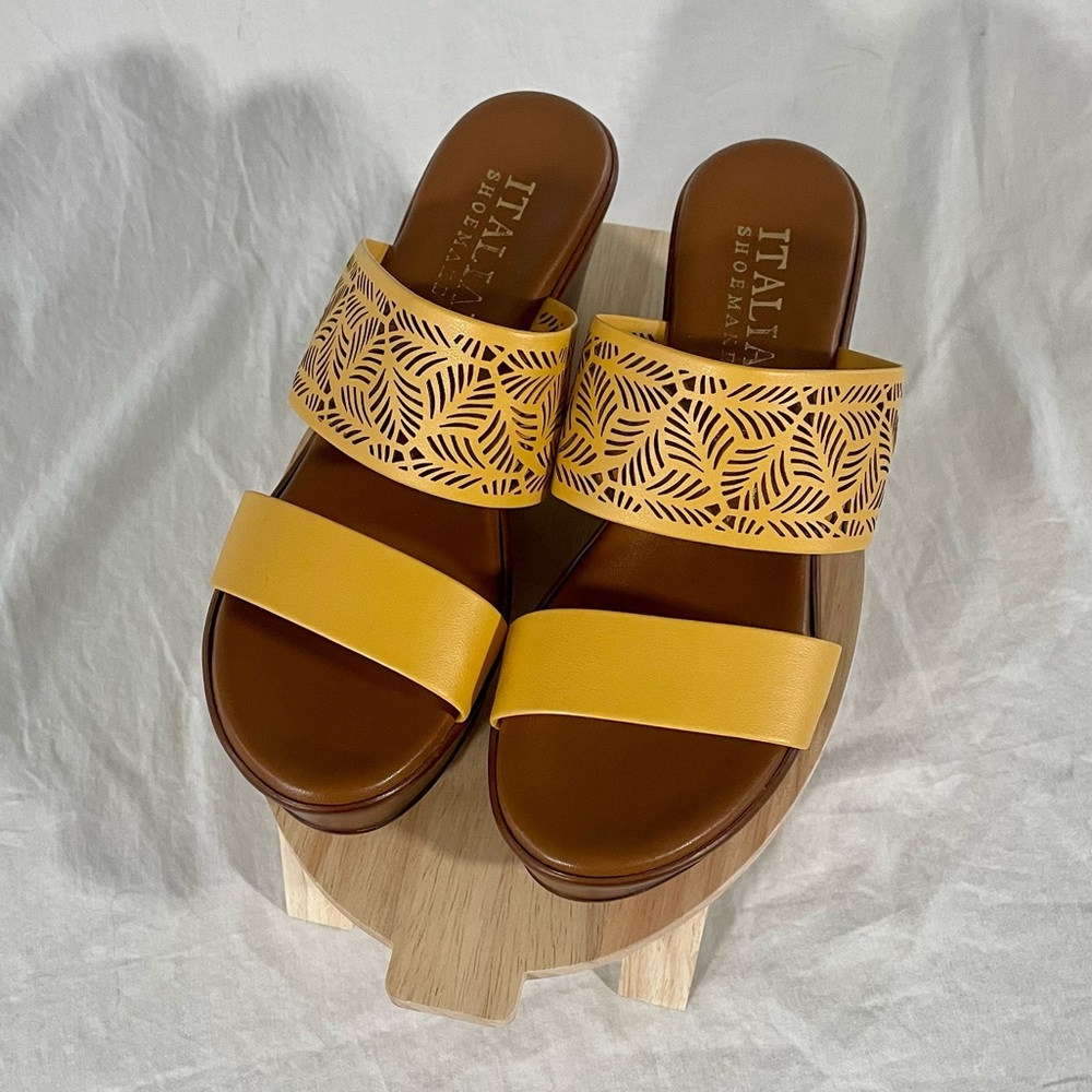 Italian Shoemakers Yellow Wedges Size 7